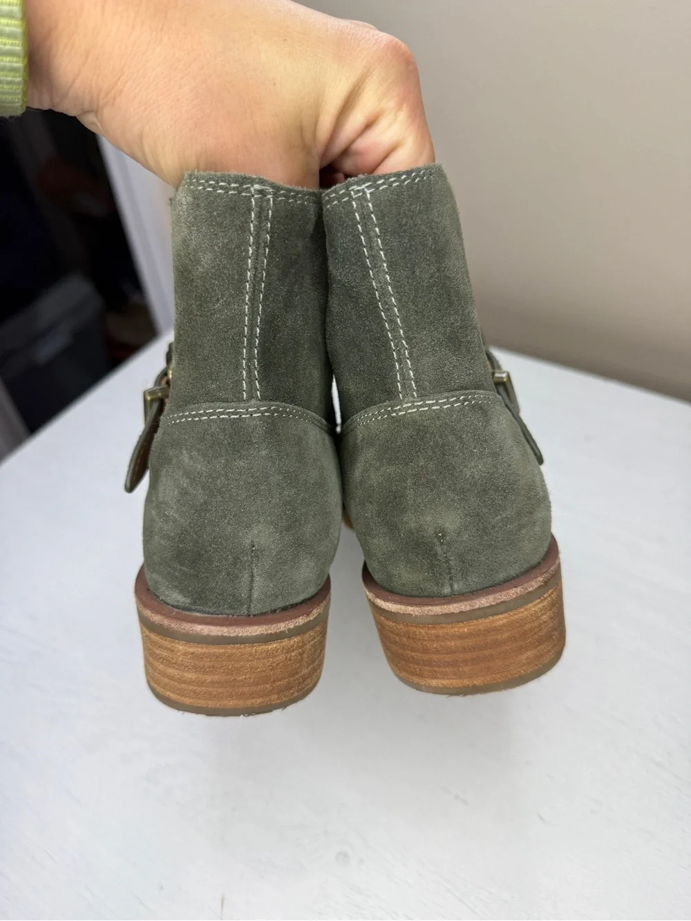 Sofft Women's Brocke Boot Size 8 Short Olive Green Suede Boho Waterproof Shoe
